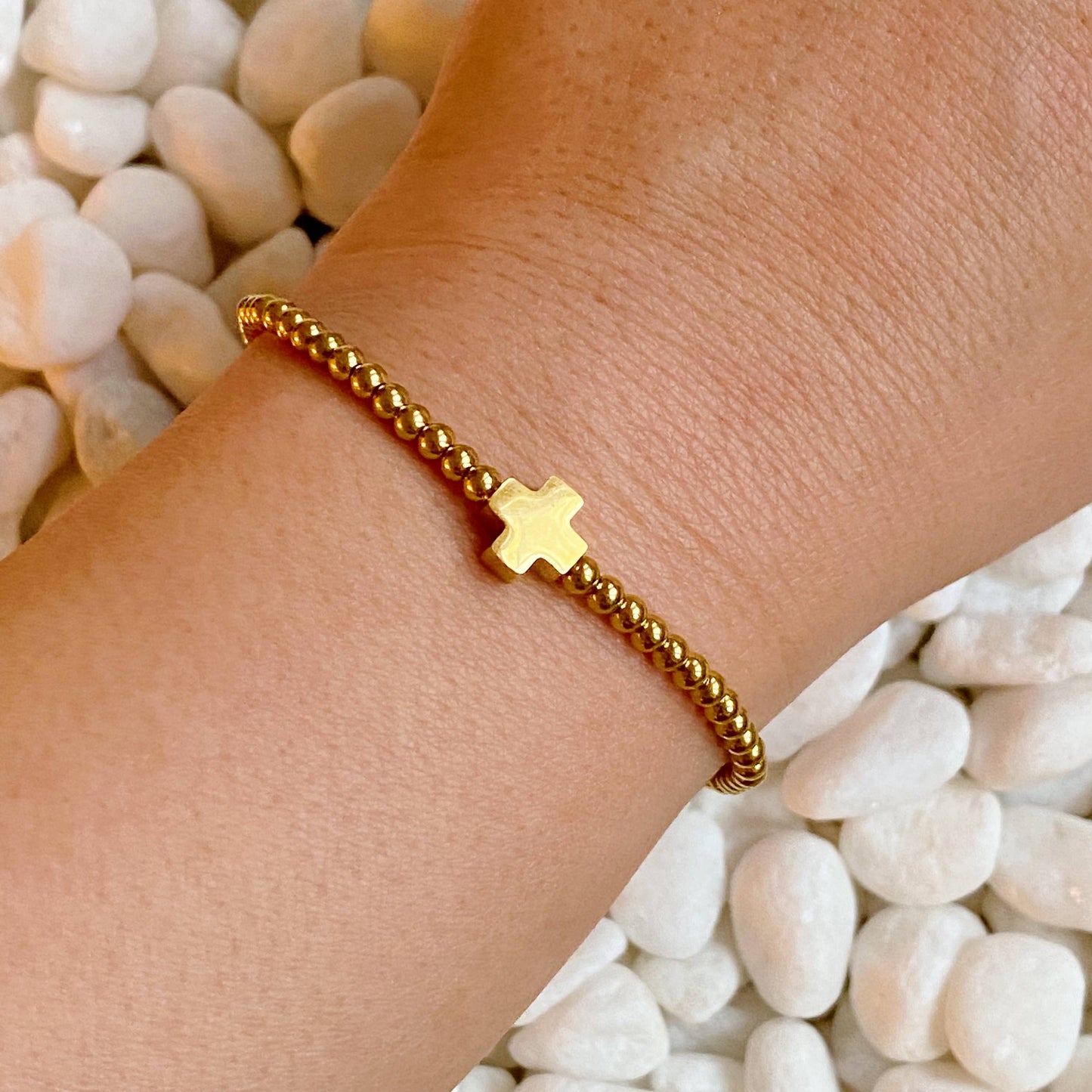 So Very Blessed Cross Bracelet: White