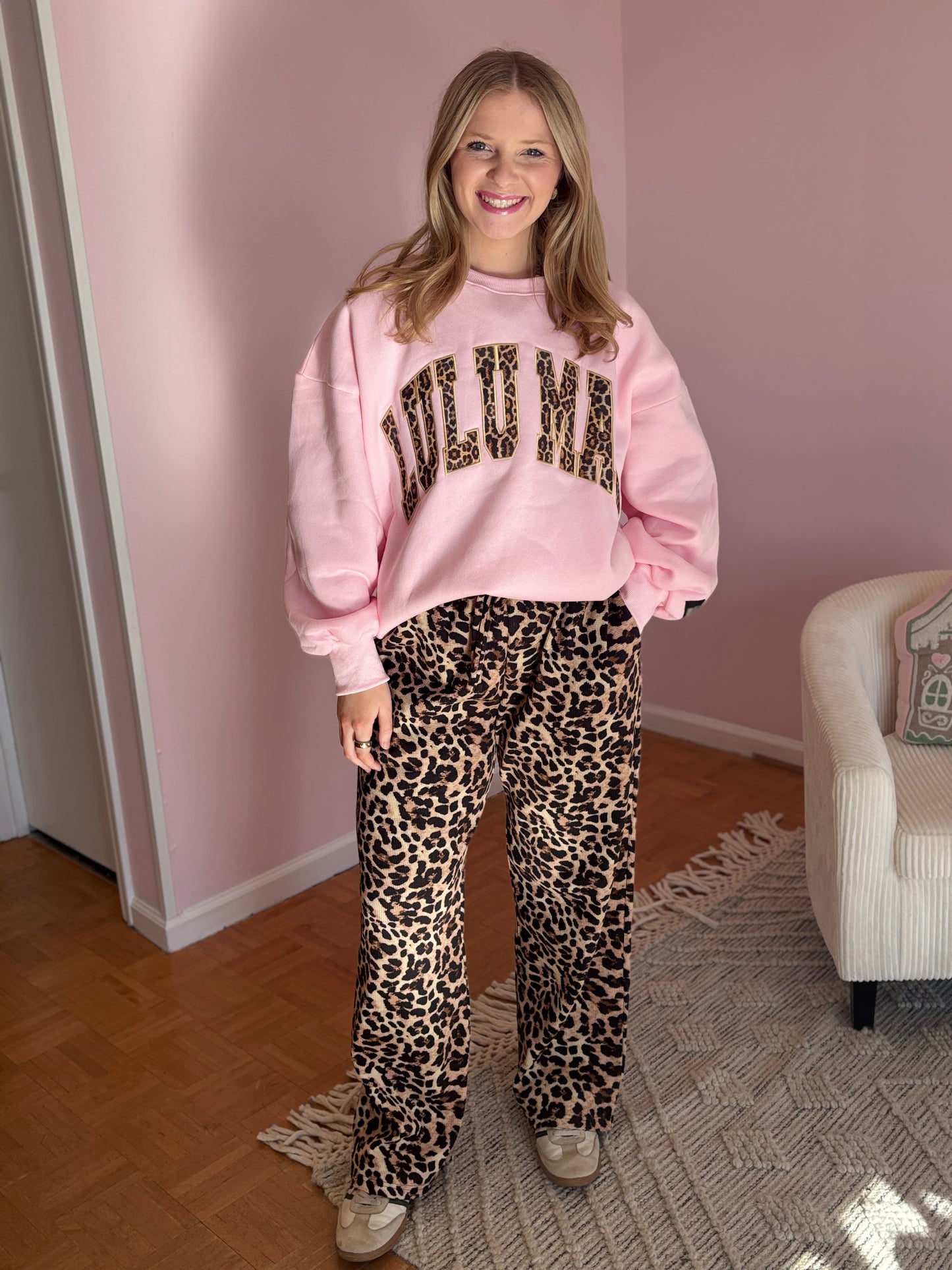 Leopard Waffle Knit Pants LULU MAC