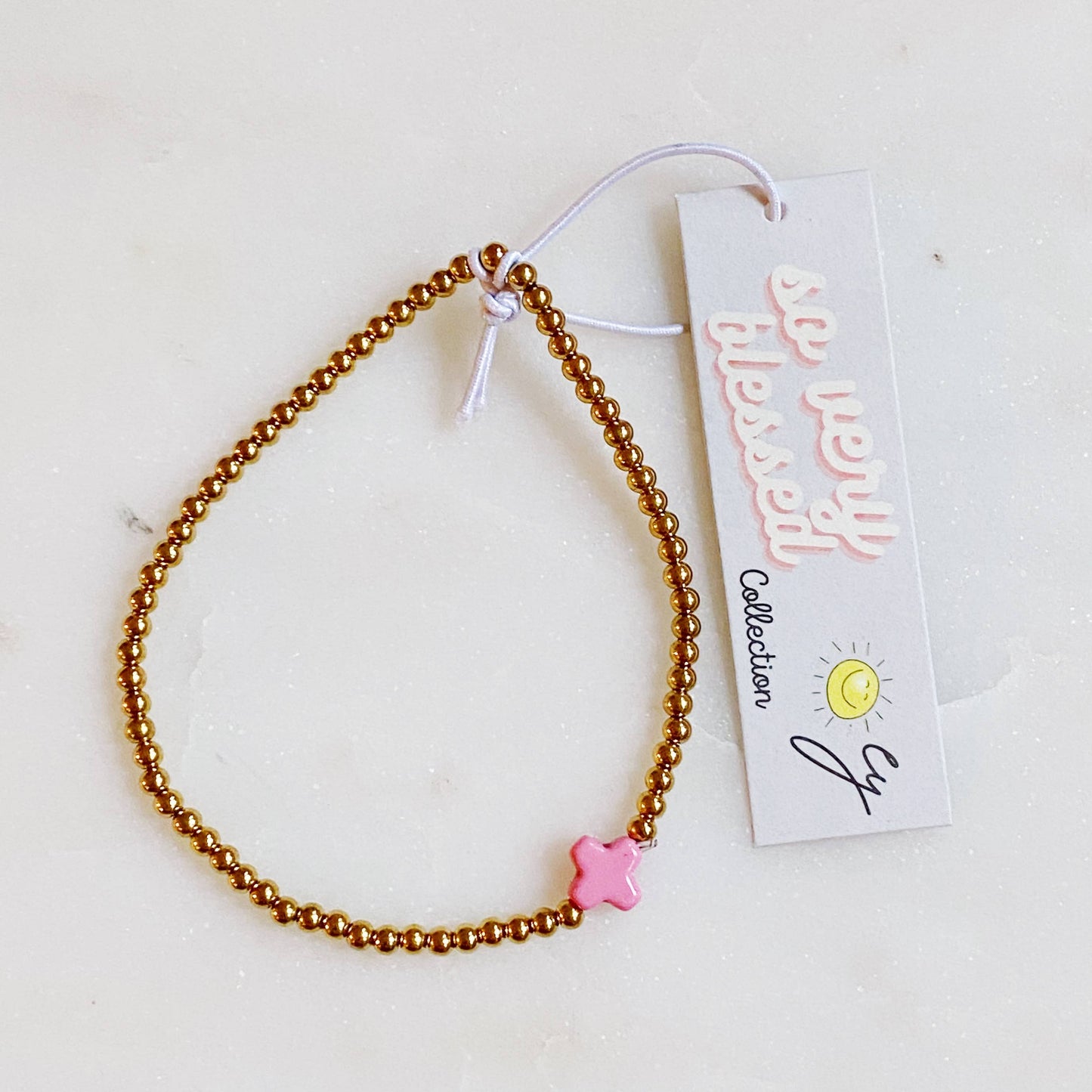 So Very Blessed Cross Bracelet: Blue