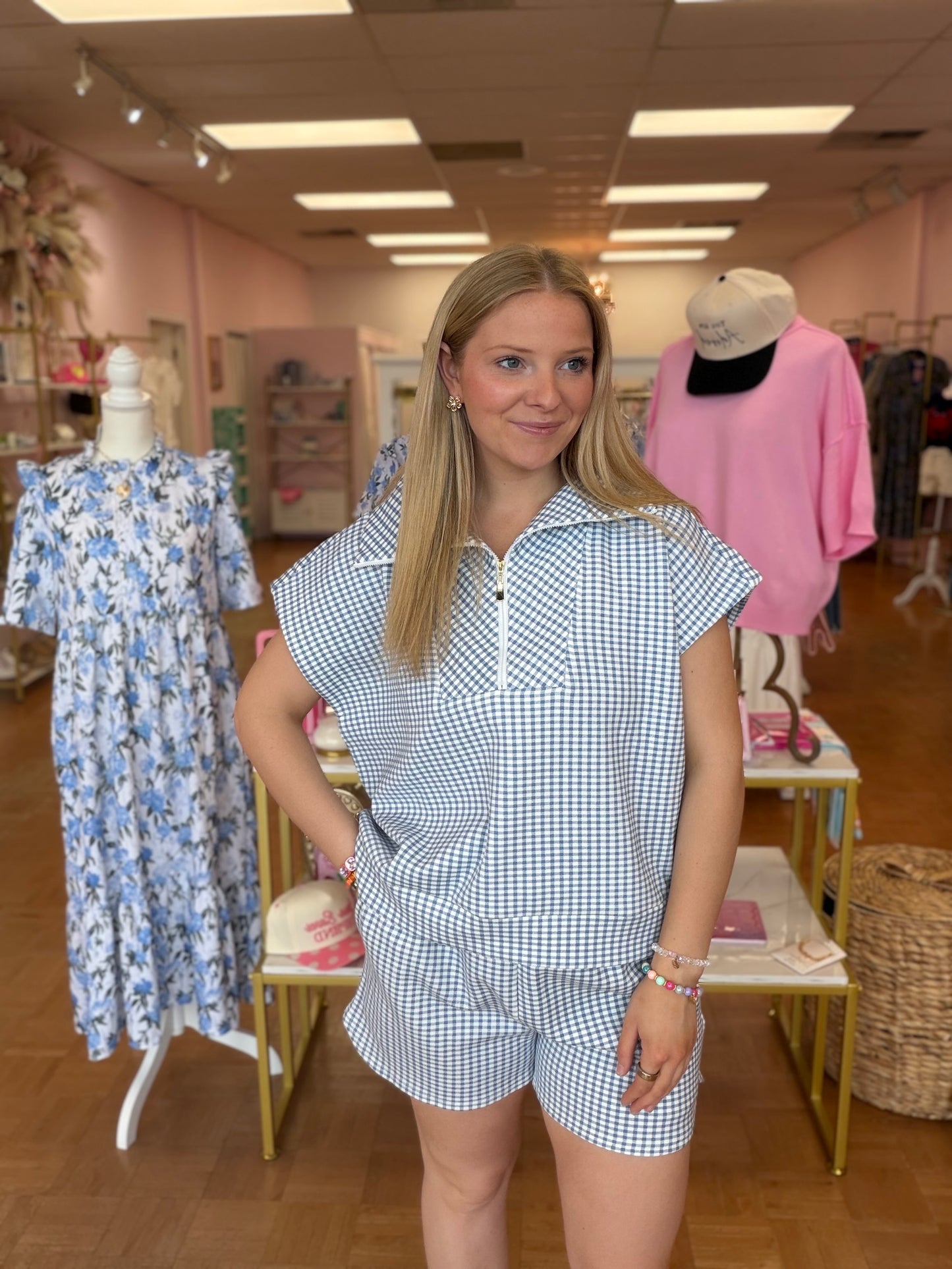 Blue Gingham Set
