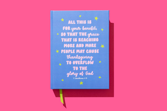 Hardcover Notebook- Blue w/ Stars