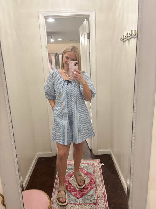 Blue Stripe Romper