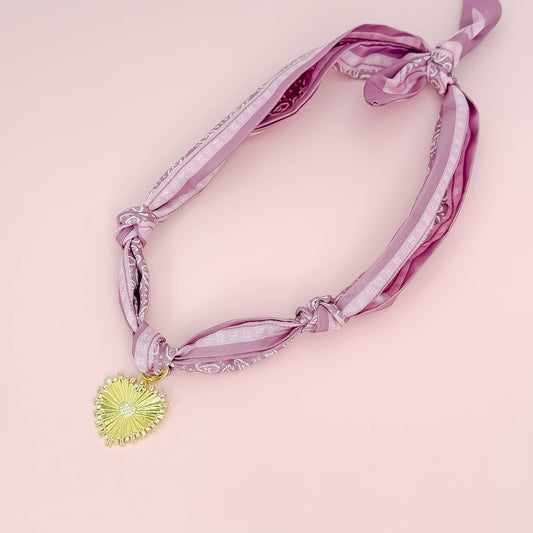 Purple Boho Scarf Necklace: