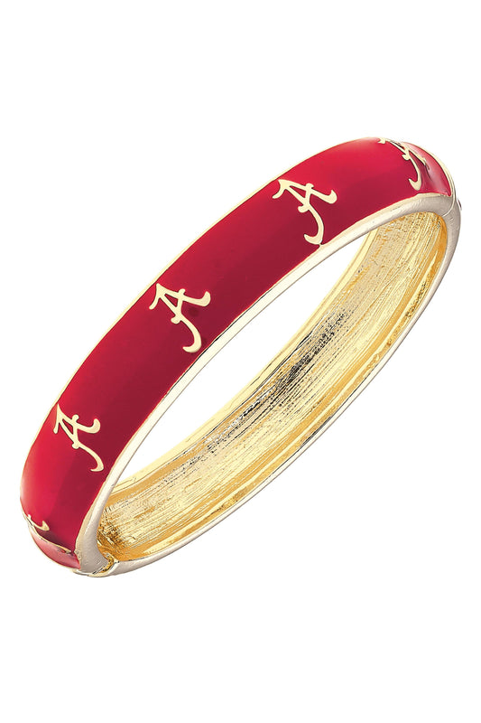 Alabama Crimson Tide Enamel Logo Hinge Bangle : Crimson