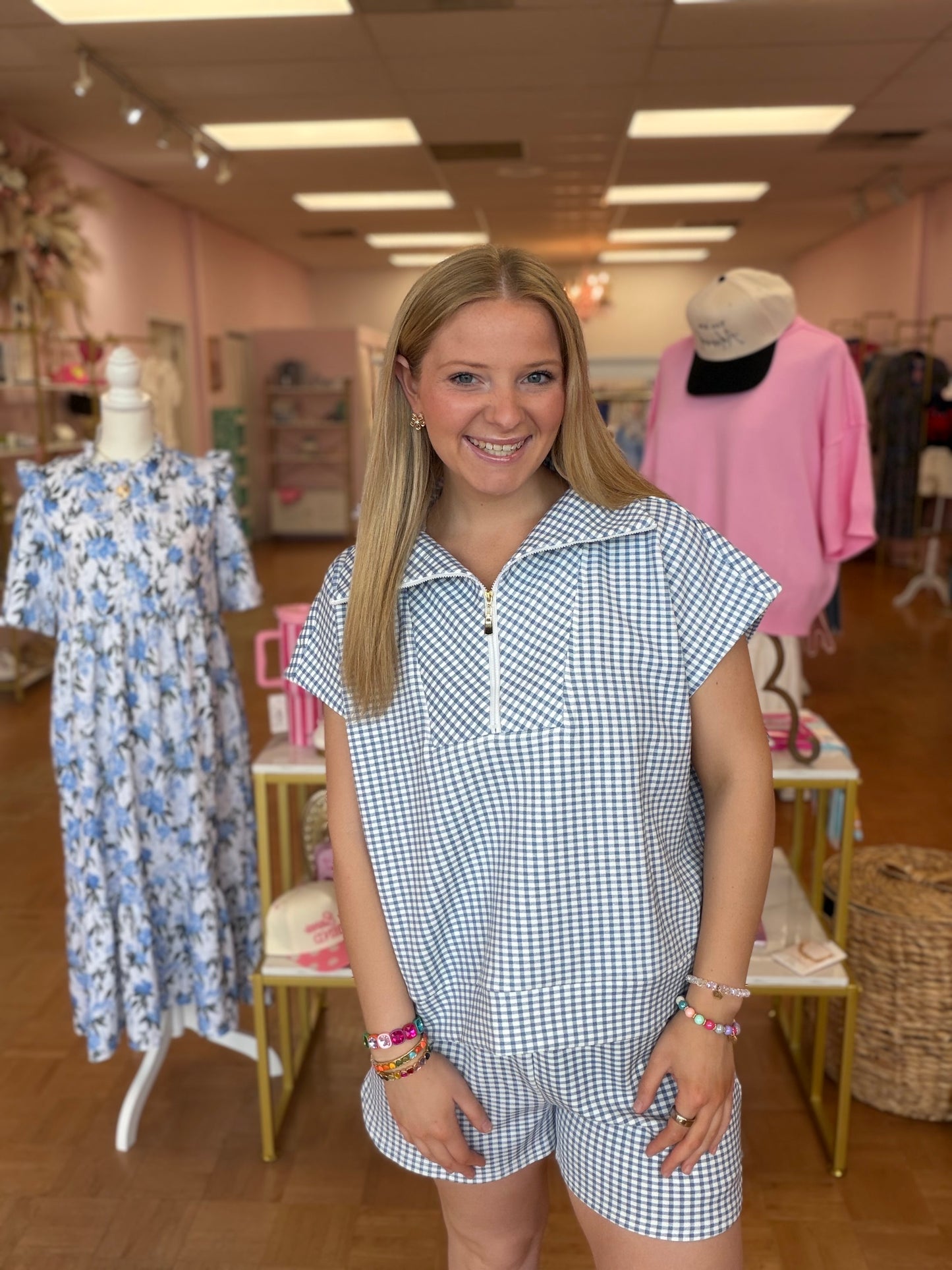 Blue Gingham Set