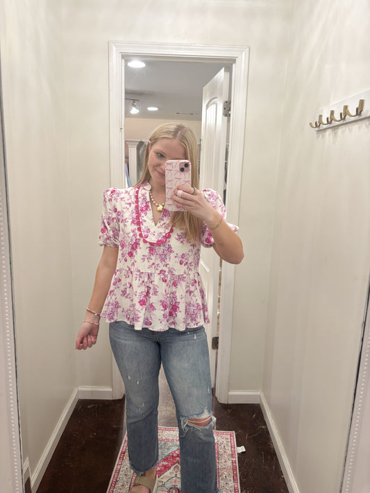 Pink Floral Top