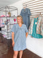 Denim leopard dress