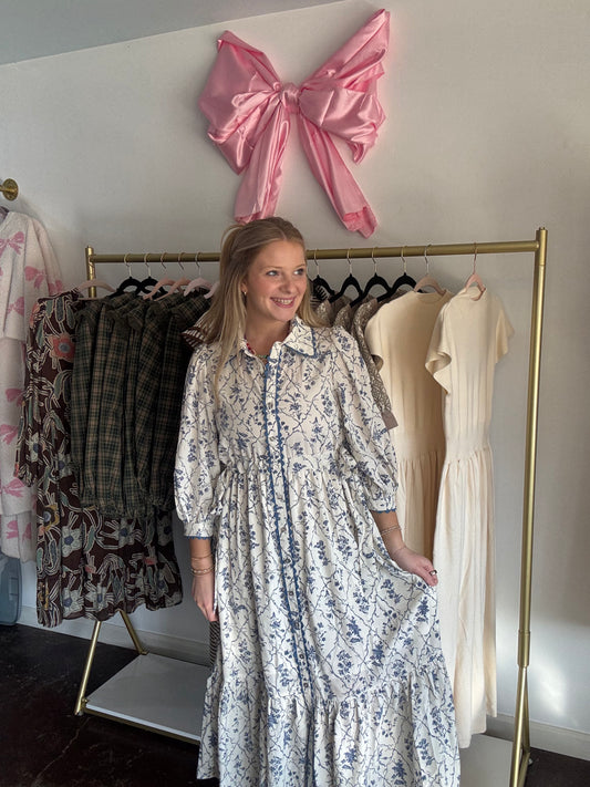 Cream Floral Dress