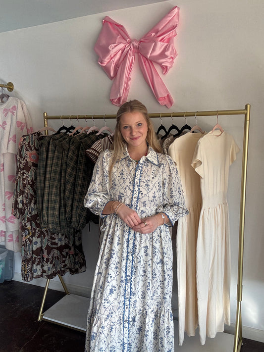 Cream Floral Dress