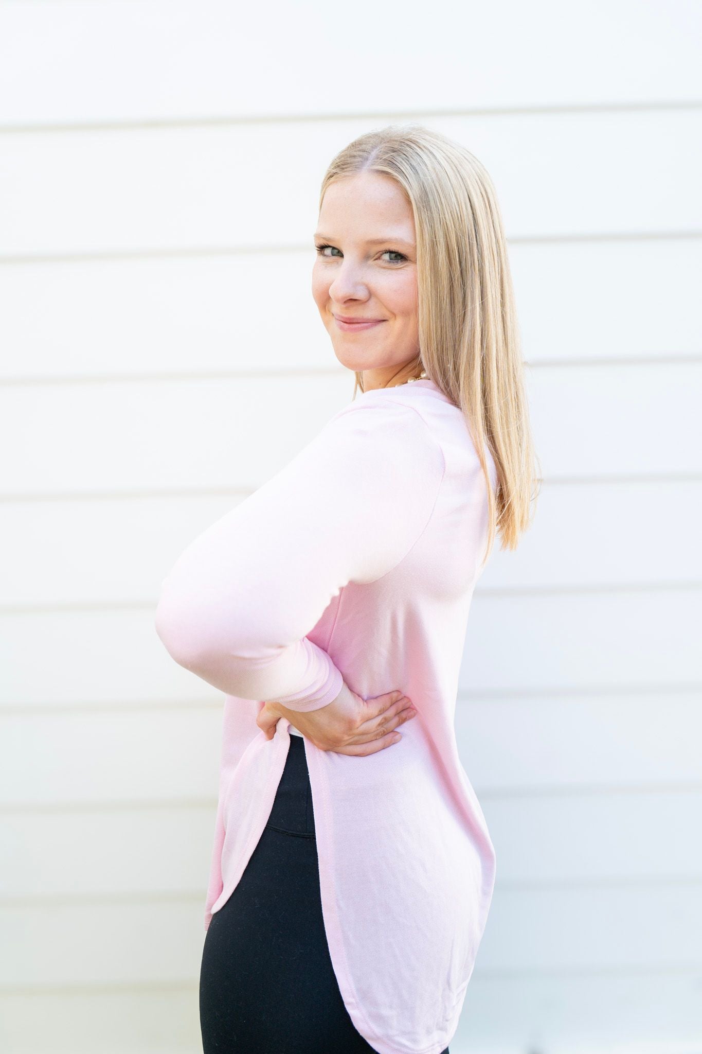 Baby Pink Side Slit Top