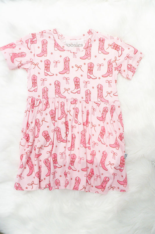 Boots & Bows Toddler Dress