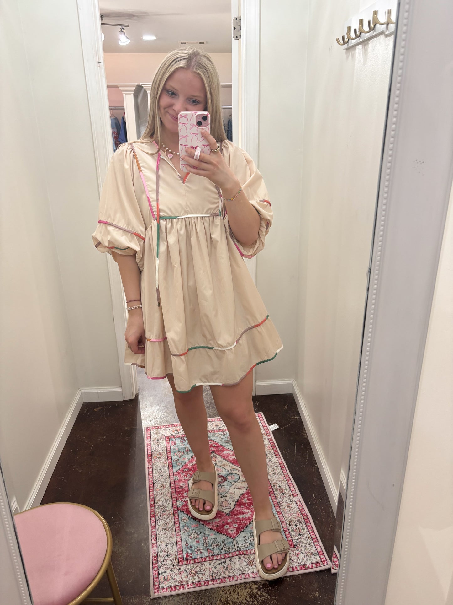 Rainbow Trim Dress