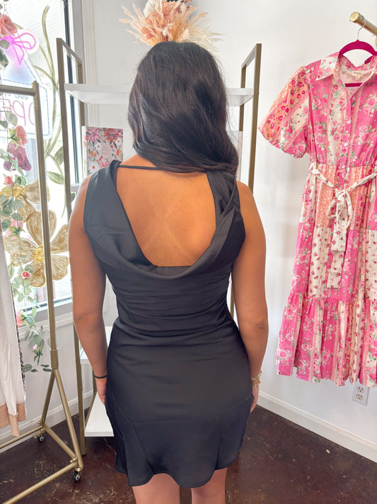 Satin Black Dress