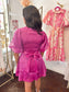 Fuschia Puff Sleeve Mini Dress