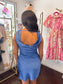 Royal Blue Satin Mini Dress